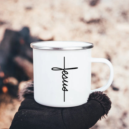 Christian Faith Hope Love Enamel Mug