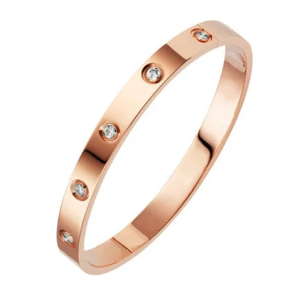 Stainless Steel Rhinestone Bangle Bracelet