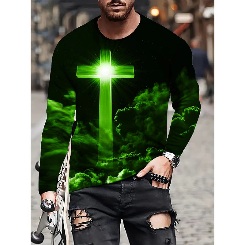 Jesus Cross Clouds 3D Tee