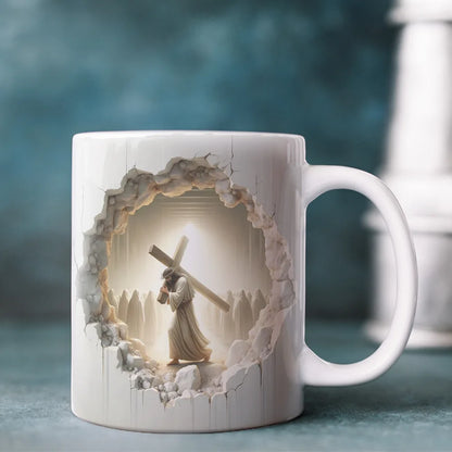 Christian Cross White Ceramic Mug