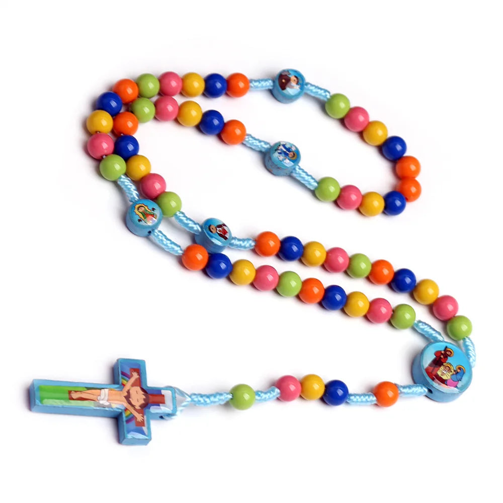 Kids Rosary Handwoven Christian Necklace