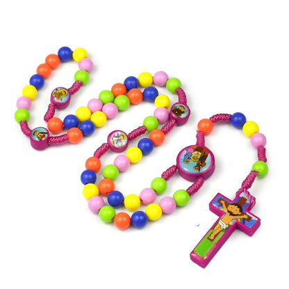 Kids Rosary Handwoven Christian Necklace