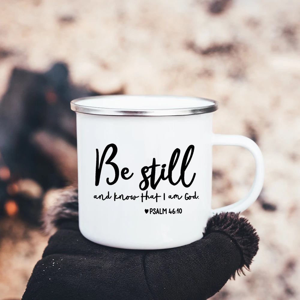 Christian Faith Hope Love Enamel Mug