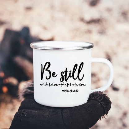 Christian Faith Hope Love Enamel Mug
